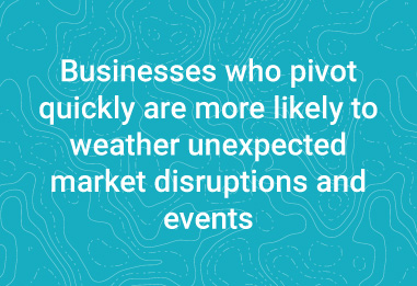 Monday-thrive_Quote Businesses who pivot quickly are more likely to weather unexpected market disruptions and events.