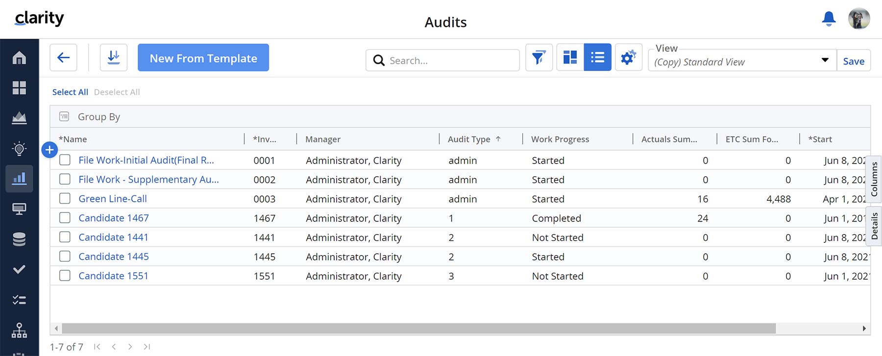 Clarity template from investments Using Clarity, you can create new templates from Custom Investments.