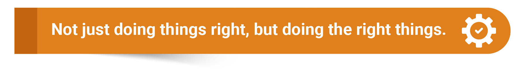 Sticky note Banner with words: Not just doing things right, but doing the right things.