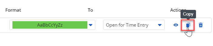 Clarity Article – Conditional Formatting-12 Screenshot of copy function in Clarity Conditional Formatting settings