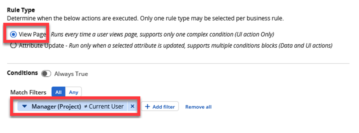 Blueprint Rules for Sub Objects-4 Screenshot of the Conditional Formatting for Time Entries in Clarity PPM