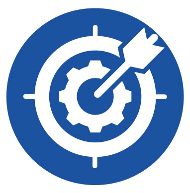 Icon of target with arrow in bullseye