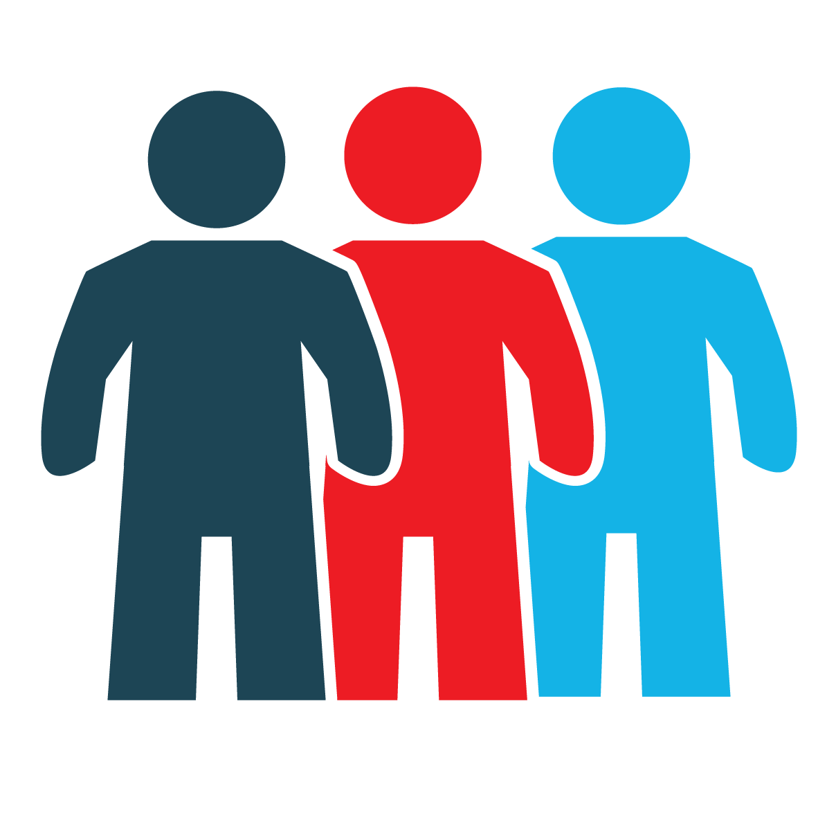 Three-person team icon 