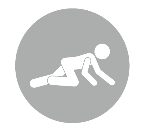 Icon of person crawling