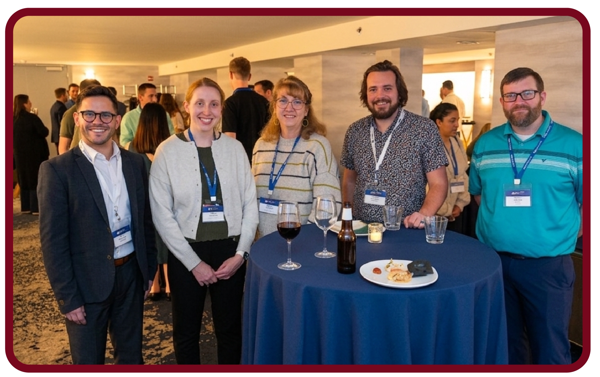 Community-12 Attendees connect during a Rego University networking reception before conference sessions and activities.